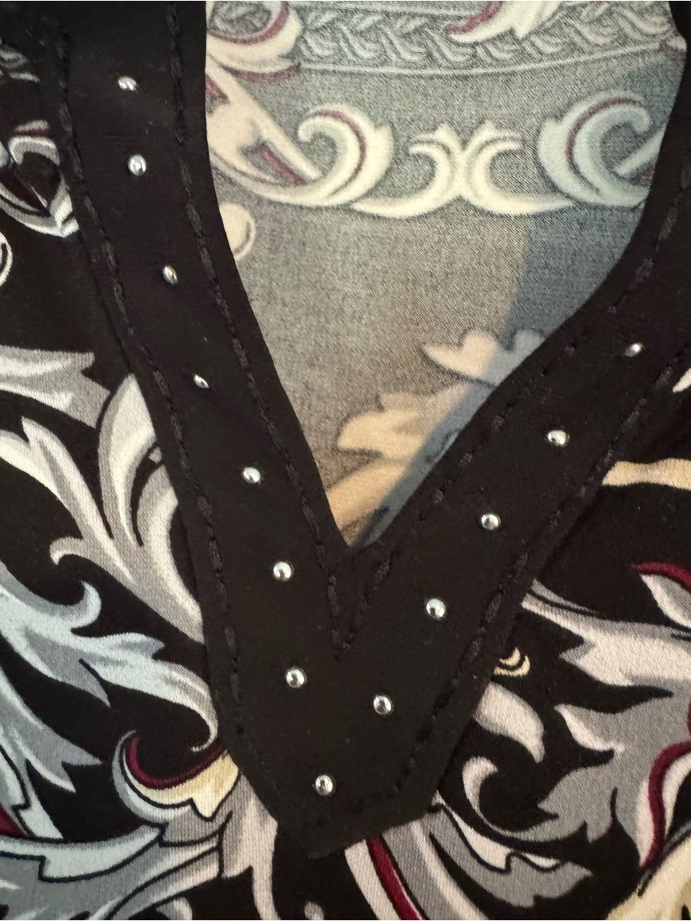 WHBM Black Ivory Baroque Scroll Rhinestone Shift Dress Small - Picture 5 of 8